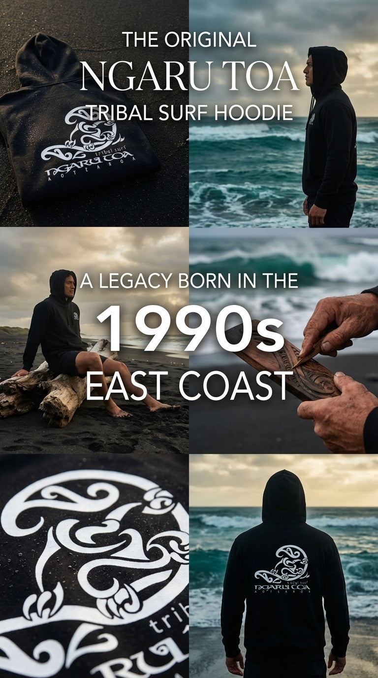 Ngaru Toa Gisborne — birthplace of Māori tribal streetwear, founded 1991 on the East Coast of Aotearoa New Zealand