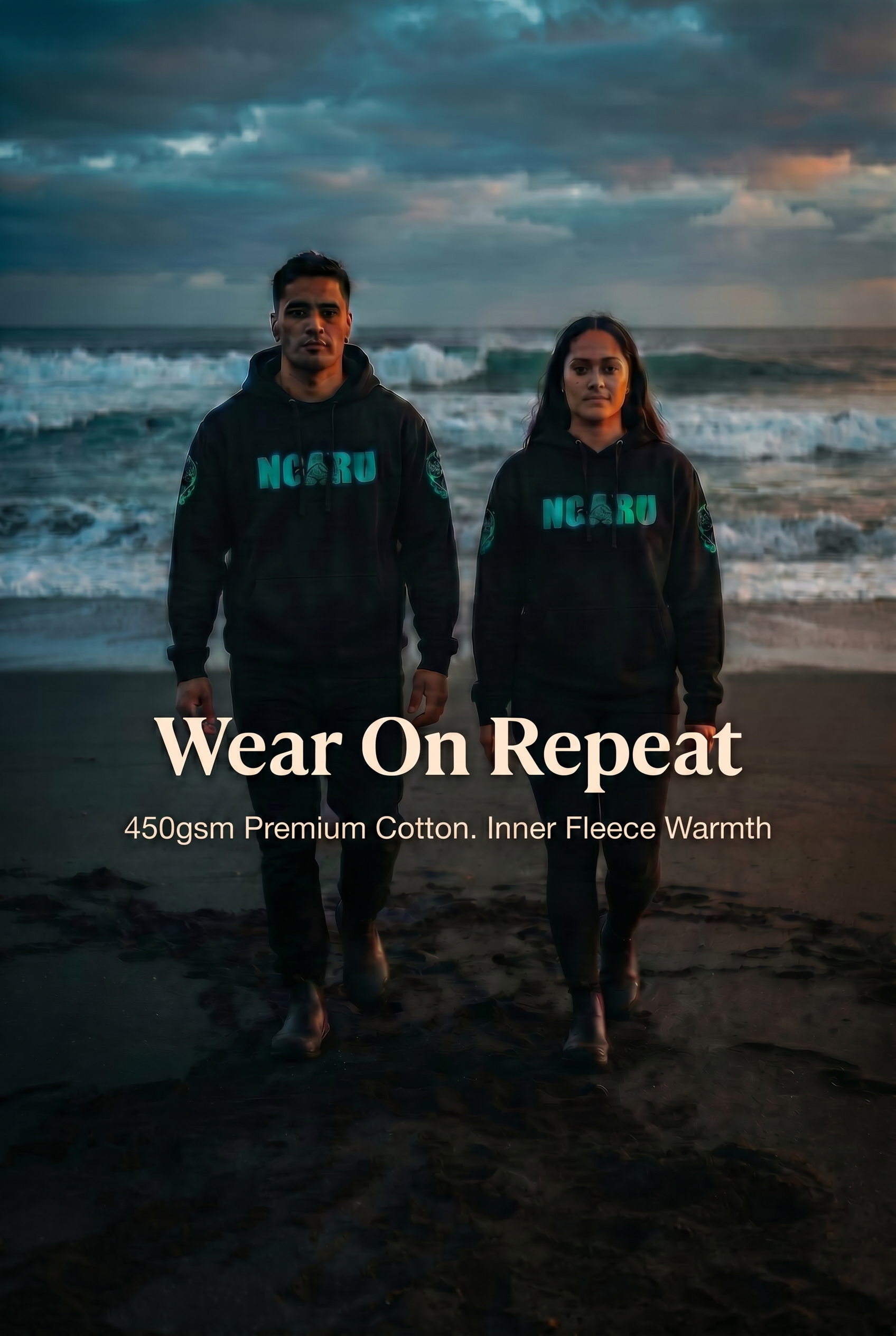 Pounamu Hoodie Ngaru Toa Aotearoa