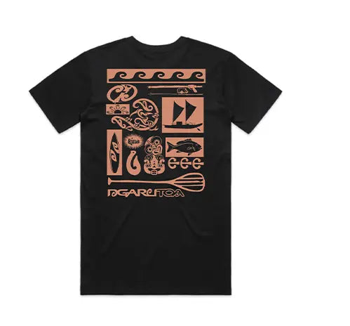 Ngaru Toa Waterman - The Icon Tee Whero Ngaru Toa Aotearoa