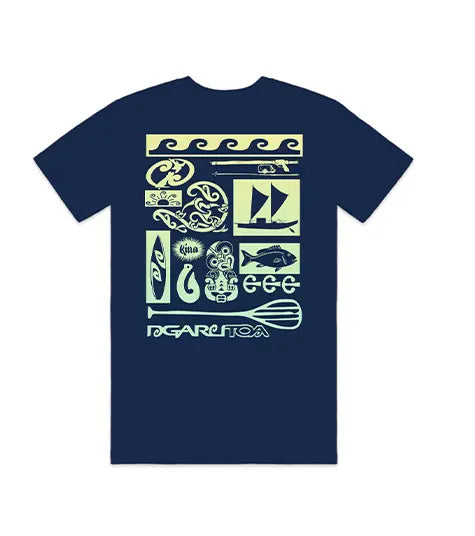 Ngaru Toa Waterman - The Icon Tee Navy Ngaru Toa Aotearoa