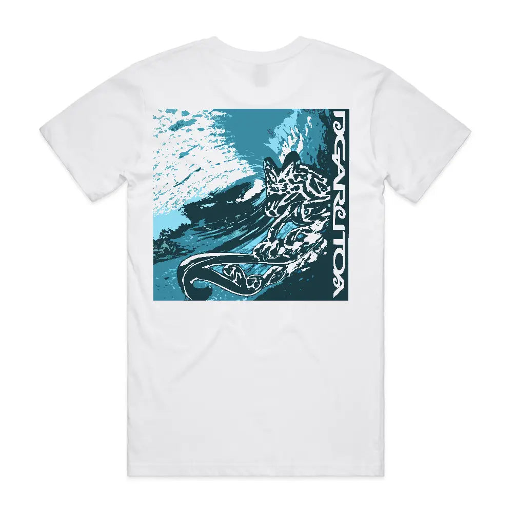 GET DEEP TANGAROA - White Tee Ngaru Toa Aotearoa