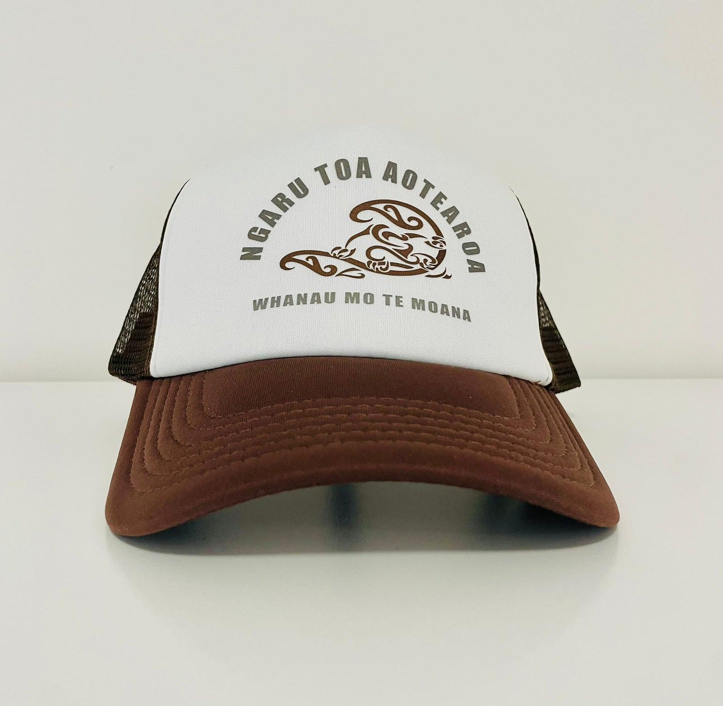 'Mo Te Moana' Parāone (Brown) Trucker cap