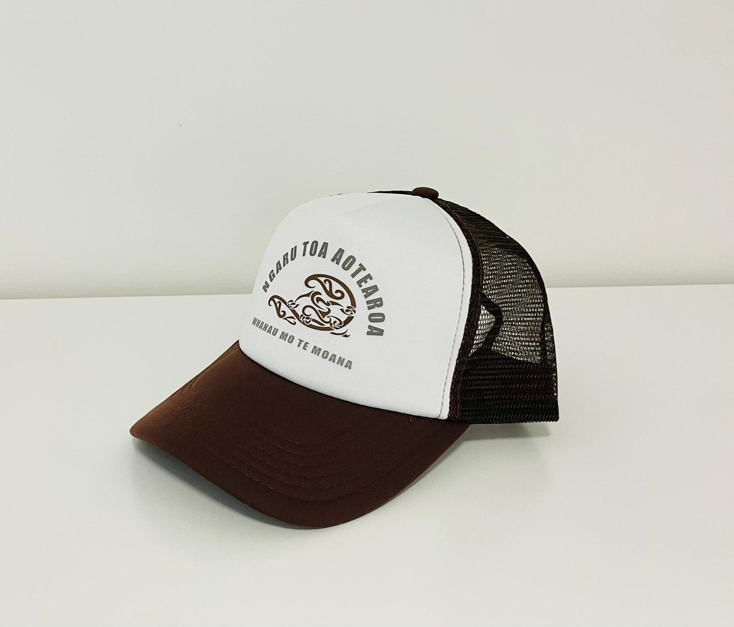 'Mo Te Moana' Parāone (Brown) Trucker cap