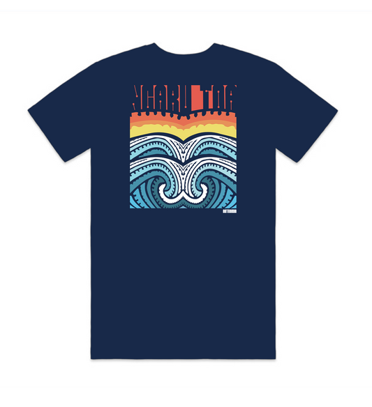 Tihi Moana Tee – Navy